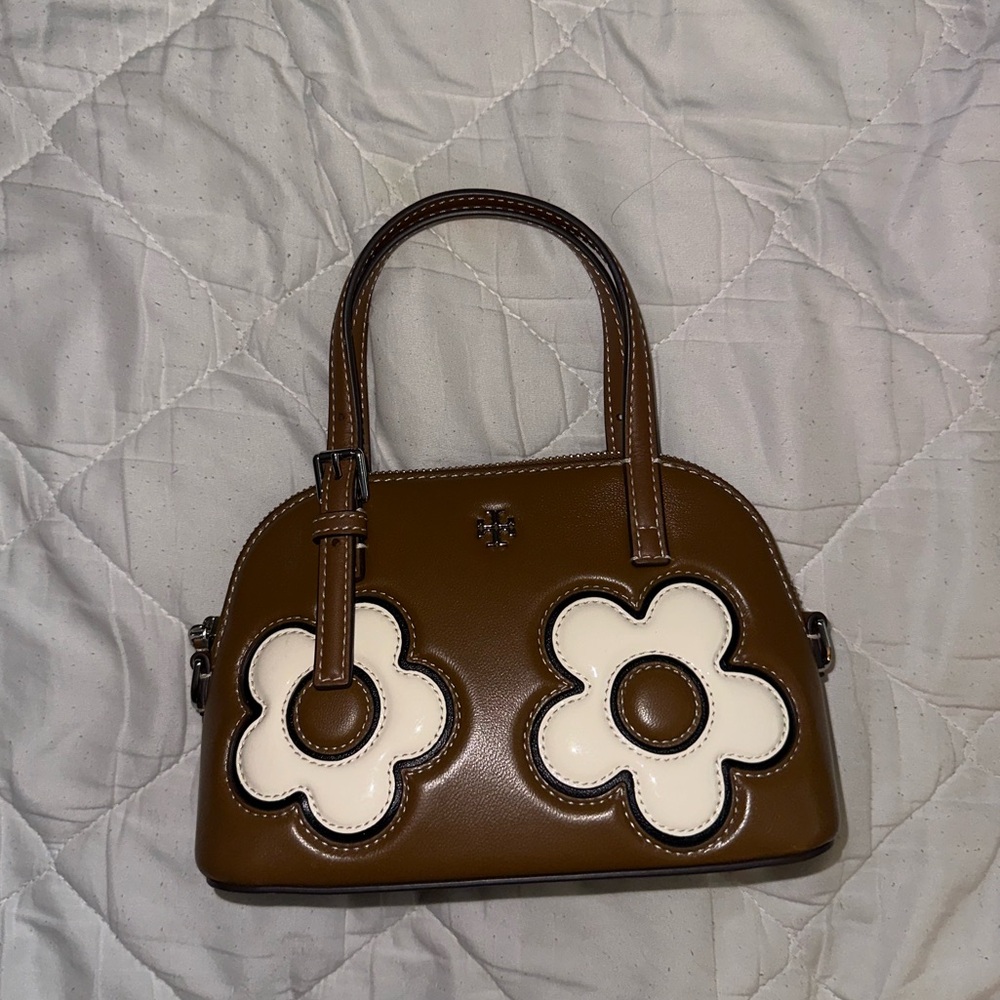 Tory Burch Emerson Floral Applique Dome Moose Satchel